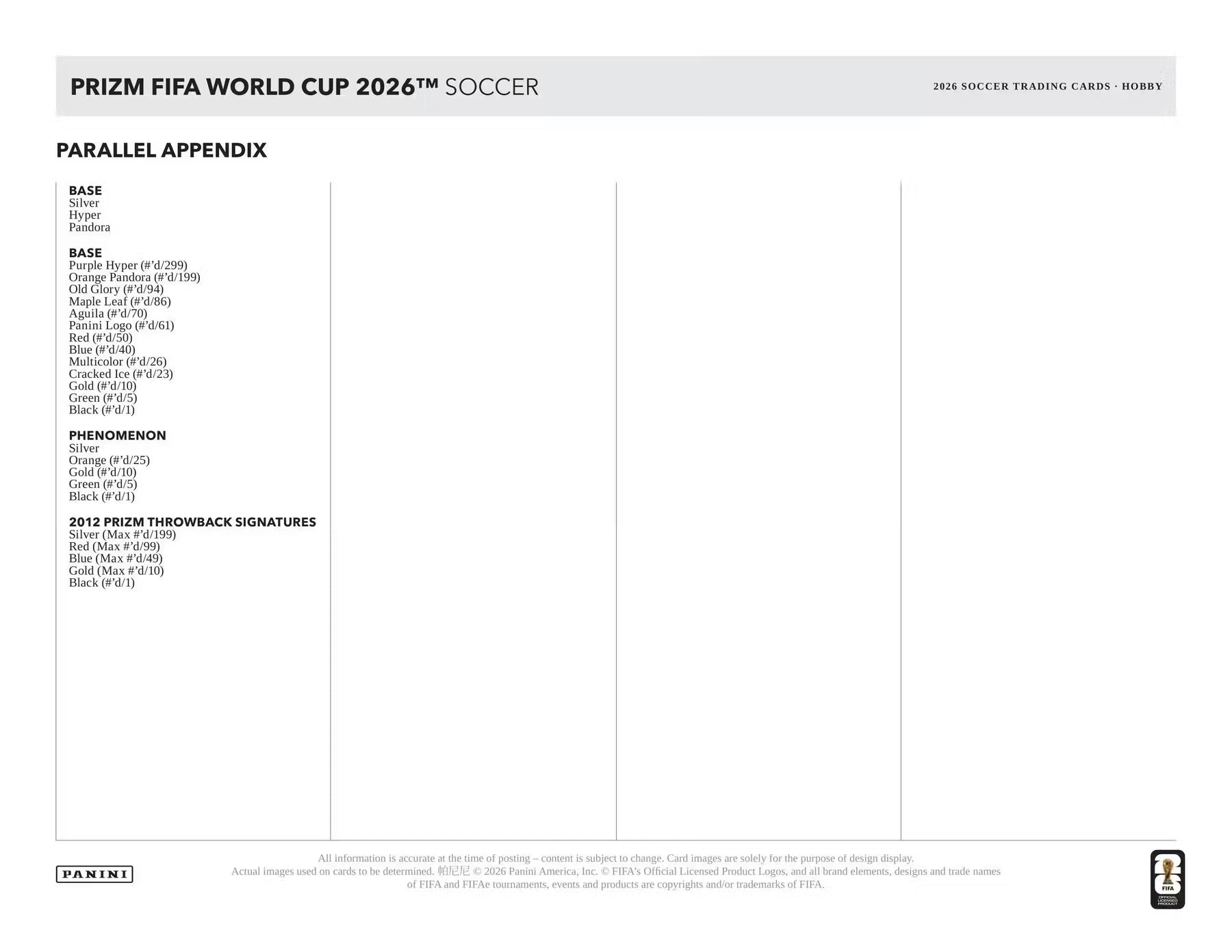 2026 Panini Prizm FIFA World Cup Soccer Hobby Box
