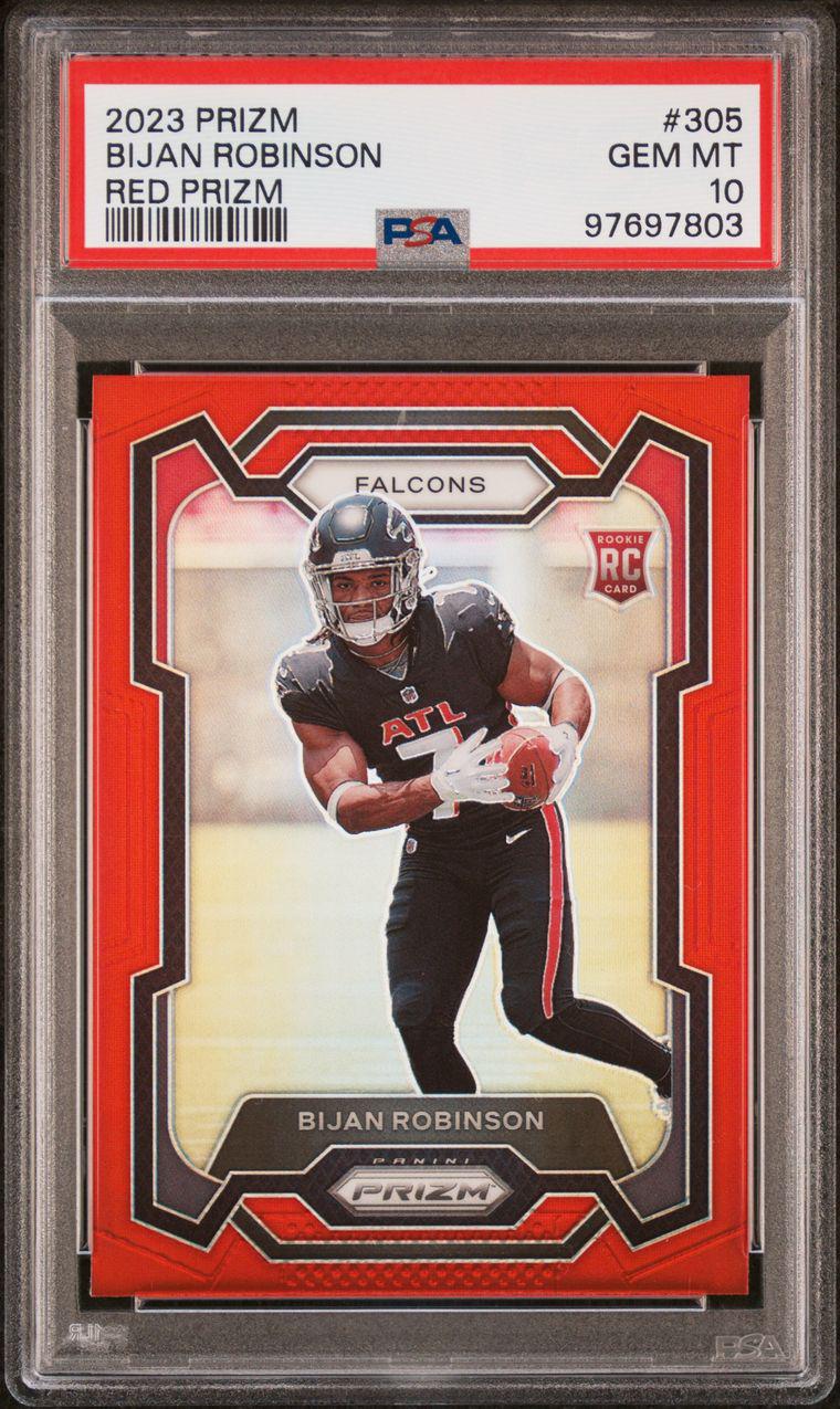 2023 PANINI PRIZM - BIJAN ROBINSON ROOKIE - SSP RED PRIZM PSA 10 *POP 3*